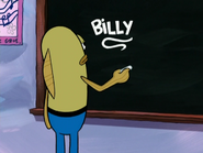 Incidental 107 writing his name, Billy, on the chalkboard