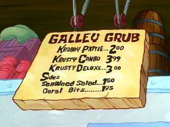 spongebob krusty krab menu