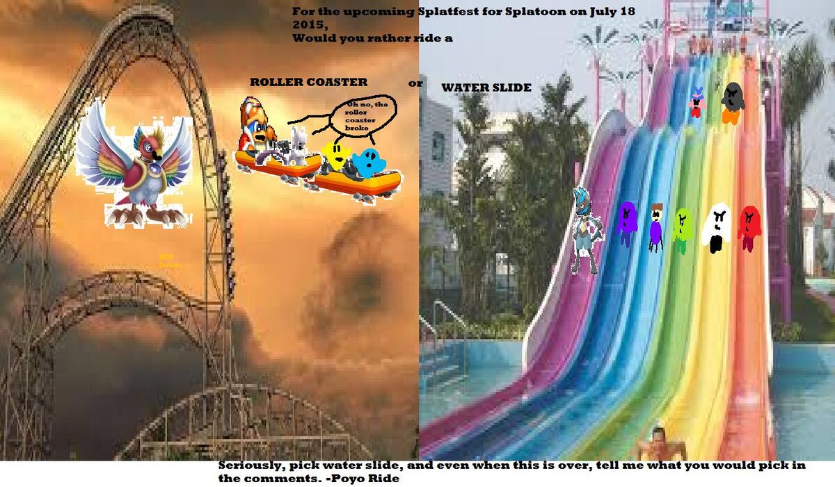 Comic 64 Splatfest Roller Coasters VS Water Slides The air ride