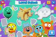 Level selection menu at the end of the game.