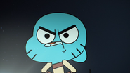 Gumball Watterson looks very angry at Patrick Fitzgerald on The Shell