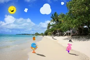 Gumball, Darwin, Penny, dan Anais di Pantai oleh StickVentures720
