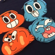Japanese Gumball and Darwin head shaped mini bags (has a normal face in front and a funny face on back)