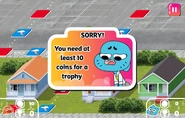 If the player does not have sufficient coins, they cannot buy a trophy.