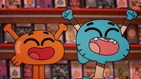 Dream after surviving Gumball when he sees Nicole Waterson approaching him, Dream vs. Gumball