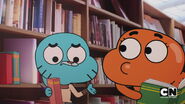 Gumball and Darwin try to stop the Anais-Jodie hybird.