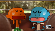 In the same scene from "The Picnic," Gumball and Darwin's tongues disappear.