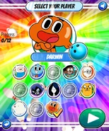 Choosing the player's character.