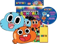 Case of Gumball crayons and coloring book, alongside an interactive disc that contains downloadable flash games and wallpapers from the CN site