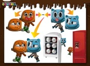 Concept art of Gumball and Darwin magnets with swapable faces