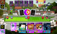 Gameplay, where Randomced is about to pick a card.