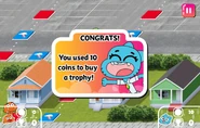 Getting a trophy.