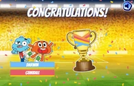 Congratulating victory with a trophy !