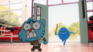 Gumball running from billy