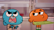 Gumball hissed