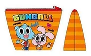 Orange pencil case with Gumball and Anais