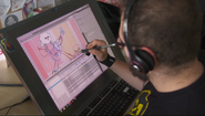 JuanPe Arroyo working on the rough animation of Mr. Small for this episode.