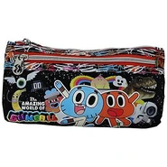 Gumball collage pencil case with red zipper cloth