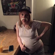 Aurelie dressed up as Hulk Hogan for Halloween.