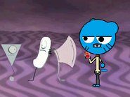 Stick Figure Gumball eatingbroodwich,listening to Sticks