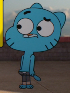 Shirtless Drawn Cartoon Boys: Shirtless Gumball Watterson in The