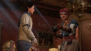 Gérald restaurando las armas de Aveline