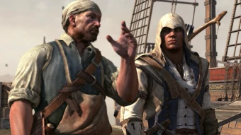 Connor, ACIII.png (2,21 MB) Stephane informándole Connor acerca de los preparativos para el asalto al fuerte George.