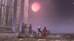 Copérnico observa el eclipse en compañía de Ezio Auditore.