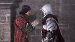 Copérnico le entrega sus cartas a Ezio Auditore para que las lleve a sus colegas.