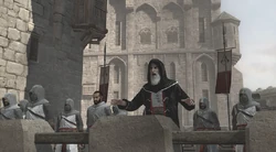 Al Mualim y sus Asesinos durante la batalla de Masyaf.