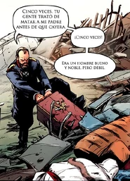 Alejandro III sacando la caja con el Cetro dentro.