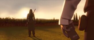 Ezio a punto de entregar la caja a Shao Jun.