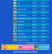 The TV schedule, which listed The Backyardigans