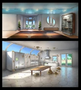 Concept art for Mega City houses