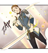 Nicolas carries his dual swords.[2]