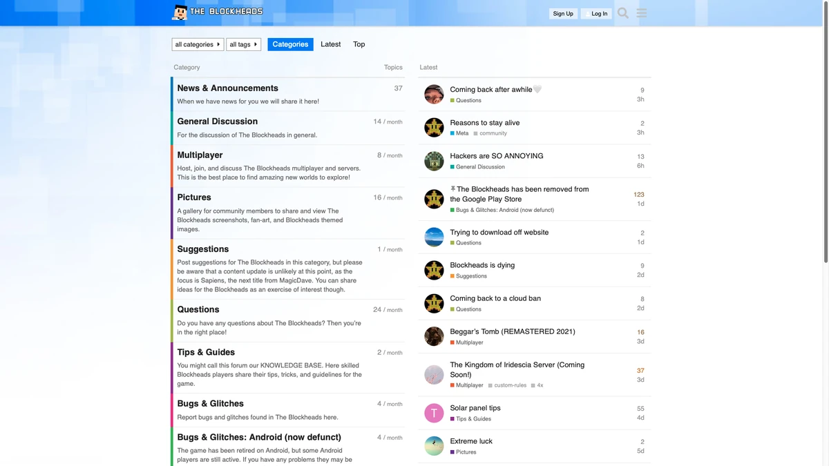 The Blockheads Forums The Blockheads Wiki Fandom