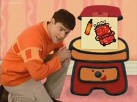 Blue's Clues Sidetable Drawer with Notebook and Orange Crayon