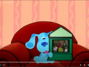 Blue on the Thinking Chair with a video letter that she was about to close