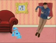 Frame is now light blue inside Yellow frame with Mr. Salt is sad face