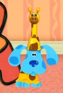 Blue dressed as a giraffe