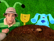Steve, Blue and Shovel with a Mole Cricket