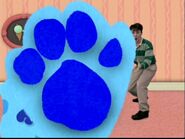 Blue putting a Pawprint on the screen