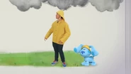 Josh and Blue wearing rain clothes