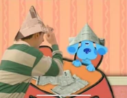 Steve Said Hey Blue you want to make another newspaper hats.