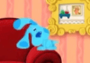 Blue dancing in the Thinking Chair from Anatomy