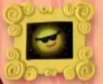 The Sun wearing black semicircle-shaped sunglasses