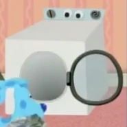 Washer with her door open (notice the inside)