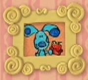Blue holding Joe's notebook