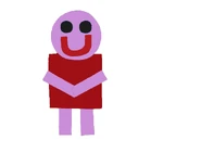 Freddy has lavender and red square body.