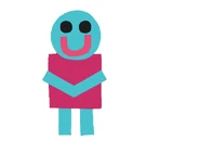Freddy has aqua and magenta square body.